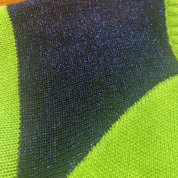 Seahawks lime green &sparkle glitter blue sweater size small - Picture 4 of 13